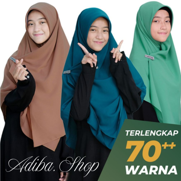 Mazaya | Jilbab Hijab Semi Instan Syar'i Panjang Lebar Simpel Polos Cantik Unik Non Pet Free Bros