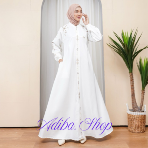 KANAYA DRESS Gamis Umroh Manasik Haji Ihram Lebaran Kondangan Daily Homey kombinasi bordir mewah elegan