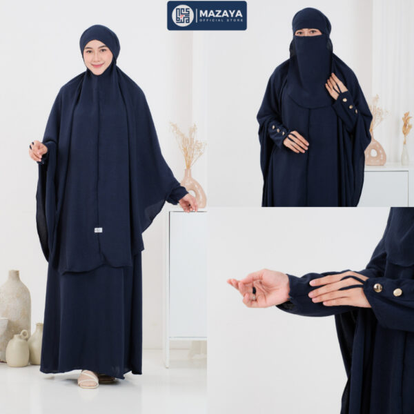 Amira Abaya Gamis Syar'i Set Khimar Free Cadar Bandana Gamis Lebaran Umroh Pengajian - Gambar 7