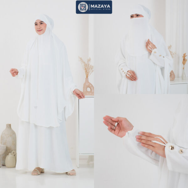 Amira Abaya Gamis Syar'i Set Khimar Free Cadar Bandana Gamis Lebaran Umroh Pengajian - Gambar 8