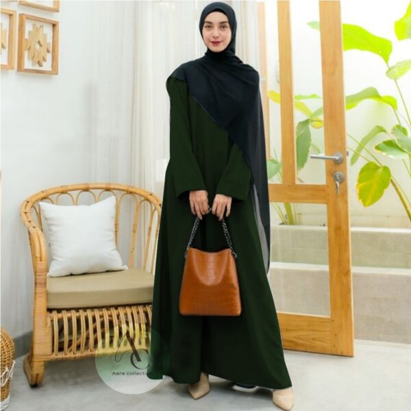 Aara Collection Abaya Dubai Kekinian / Basic Abaya Polos Wanita Turkey Terbaru Ukuran S M L Xl Xxl - Gambar 2