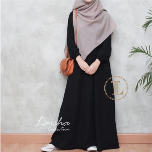 Gamis terbaru abaya lengan karet wanira muslimah wolfis premum ukuran S M L XL XXL - Gambar 2