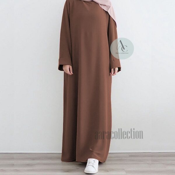 Dress Gamis Abaya Polos Wanita Umroh Terbaru Ukuran S M L Xl Xxl / Abaya Turki Polos Kajian Wanita Muslim Kekinian - Gambar 3