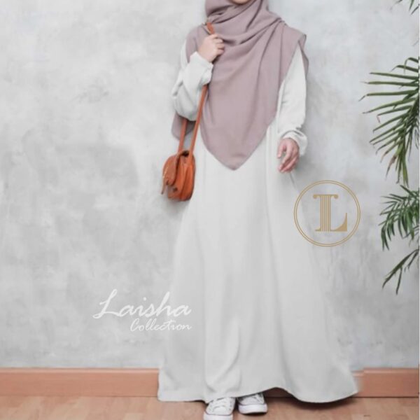 Gamis terbaru abaya lengan karet wanira muslimah wolfis premum ukuran S M L XL XXL - Gambar 3