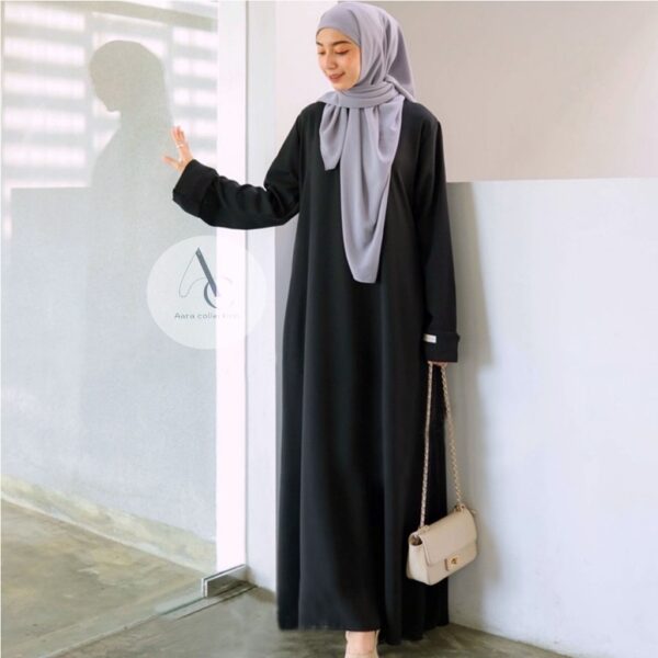 Aara Collection Abaya Dubai Kekinian / Basic Abaya Polos Wanita Turkey Terbaru Ukuran S M L Xl Xxl - Gambar 3