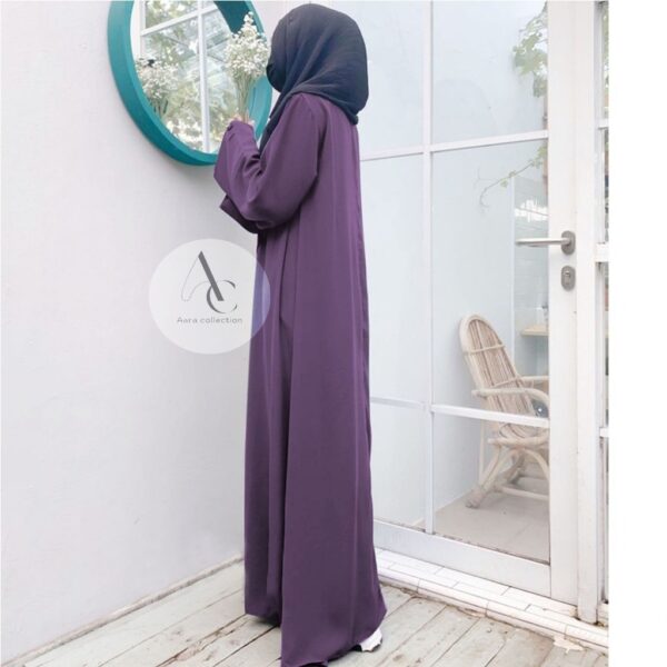 Aara Collection Abaya Dubai Kekinian / Basic Abaya Polos Wanita Turkey Terbaru Ukuran S M L Xl Xxl - Gambar 4