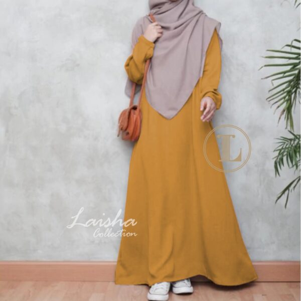 Gamis terbaru abaya lengan karet wanira muslimah wolfis premum ukuran S M L XL XXL - Gambar 4