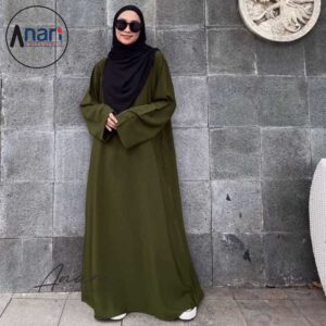 Abaya Dubai Polos Wanita Kekinian Wolpis Premium / Dress Basic Abaya Wanita Terbaru Umroh Simple Elegan