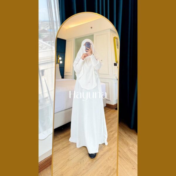 HAYUNA-YUNA GAMIS SET KERUDUNG JUMBO FREE CADAR TALI - Gambar 5