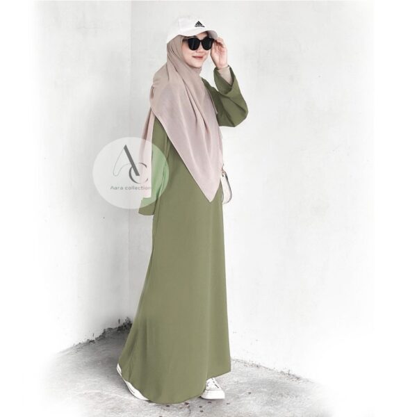 Aara Collection Abaya Dubai Kekinian / Basic Abaya Polos Wanita Turkey Terbaru Ukuran S M L Xl Xxl - Gambar 7