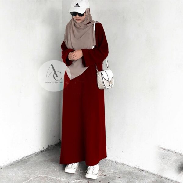 Aara Collection Abaya Dubai Kekinian / Basic Abaya Polos Wanita Turkey Terbaru Ukuran S M L Xl Xxl - Gambar 8