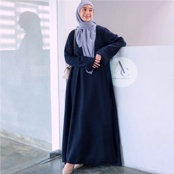 Aara Collection Abaya Dubai Kekinian / Basic Abaya Polos Wanita Turkey Terbaru Ukuran S M L Xl Xxl - Gambar 9