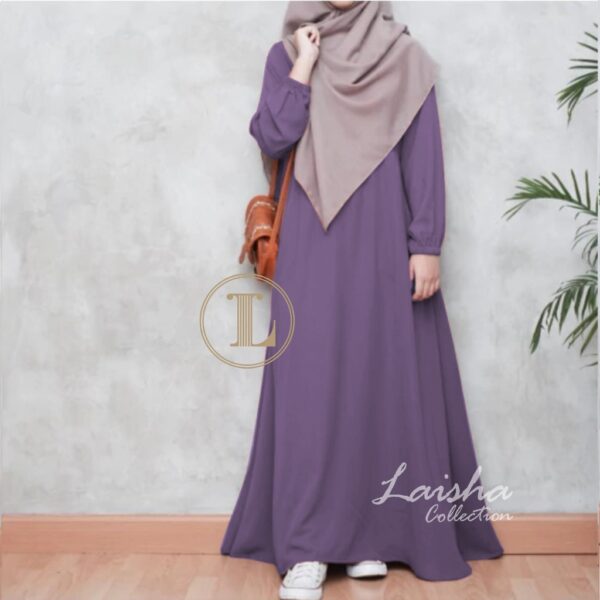 Gamis terbaru abaya lengan karet wanira muslimah wolfis premum ukuran S M L XL XXL - Gambar 9