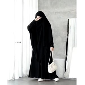 Gamis Abaya Muslimah Terbaru 2025 Set Khimar