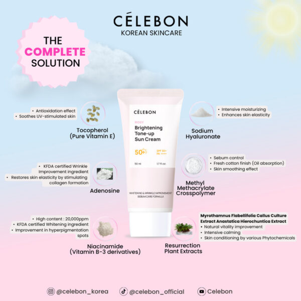 CELEBON Brightening Tone Up Sun Cream 50ml - Gambar 3