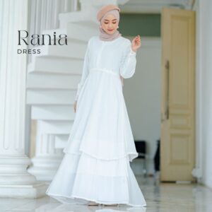 RANIA DRESS gamis bahan ceruty babydoll full furing ala malay look umroh manasik haji thawaf