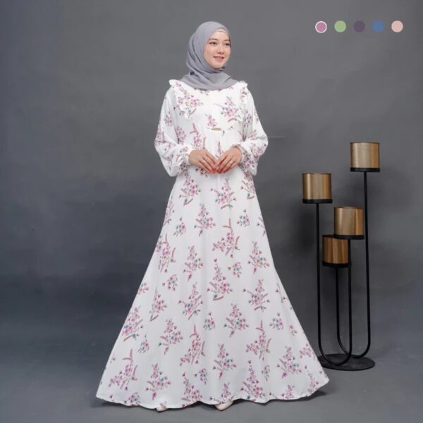 Cassandra Dress Bahan Rayon Viscose Premium Motif Bunga Homey Dress Adem Kondangan Simple