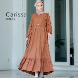 Carissa Dress Gamis Bahan Lady Crush Tebal Tidak Mudah Kusut