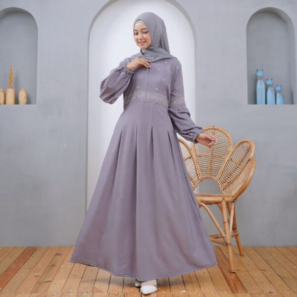 Tania Dress 1 Bahan Torino Senorita Aplikasi Bordir Busui Bumil Friendly - Gambar 3