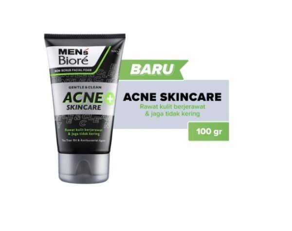 BIORE Mens Facial Foam Acne Action 100g - Gambar 2