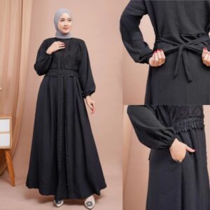 AISYA DRESS Gamis Putih Bersih Hitam Thawaf Umroh Manasik Haji