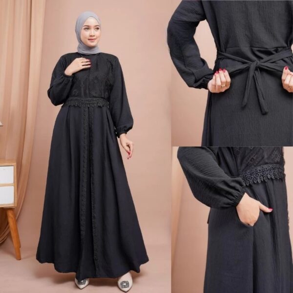 AISYA DRESS Gamis Putih Bersih Hitam Thawaf Umroh Manasik Haji