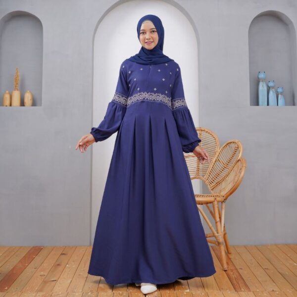 Tania Dress 1 Bahan Torino Senorita Aplikasi Bordir Busui Bumil Friendly - Gambar 4