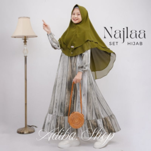 NAJLA DRESS Gamis Remaja Cantik Elegan Modis Anggun bahan Shakila Premium Super Lembut