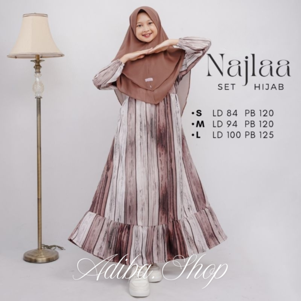 NAJLA DRESS Gamis Remaja Cantik Elegan Modis Anggun bahan Shakila Premium Super Lembut - Gambar 2