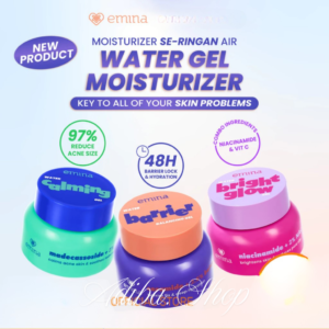 Emina Water Gel 30Gr - Mencerahkan & Mengurangi Flek Hitam | 48H Menjaga Kelembapan, Memperkuat Skin Barrier