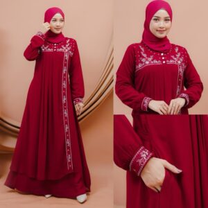 JASMINE DRESS Gamis bahan ceruty babydol kombinasi bordir mewah kondangan pesta lebaran manasik haji umroh ihram fashion muslim luxury