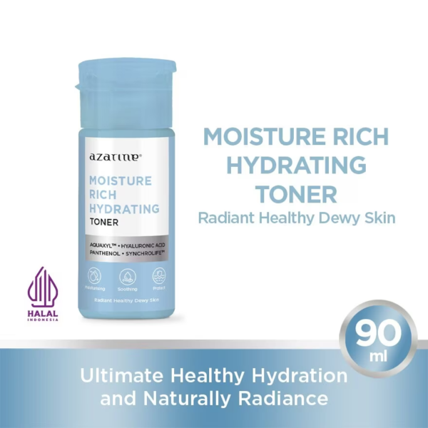 Azarine Moisture Rich Hydrating Toner / dengan Aquaxyl, Synchrolife, Hyaluronic Acid, Panthenol (Vit B5) - Gambar 3