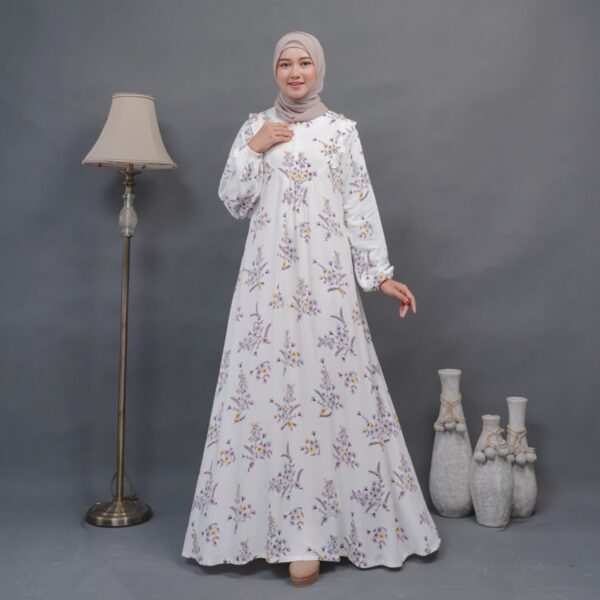 Cassandra Dress Bahan Rayon Viscose Premium Motif Bunga Homey Dress Adem Kondangan Simple - Gambar 2