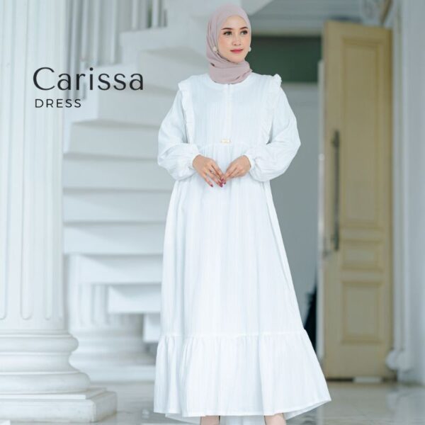 Carissa Dress Gamis Bahan Lady Crush Tebal Tidak Mudah Kusut - Gambar 4
