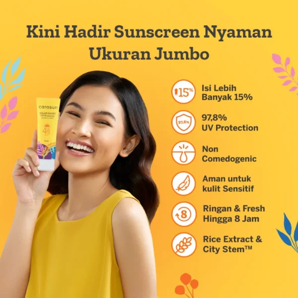 CARASUN Solar Smart UV Protection SPF45 70ml - Gambar 2