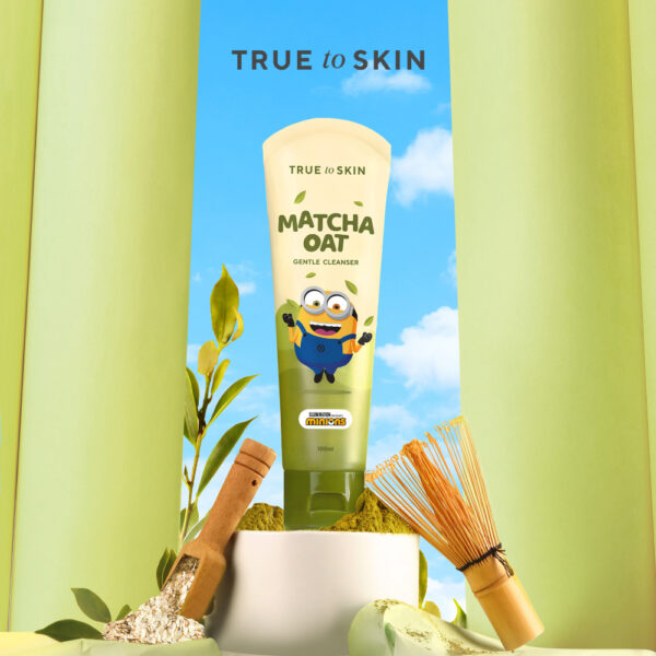 True to Skin X MINION Matcha Oat Gentle Cleanser 100Ml - Gambar 3