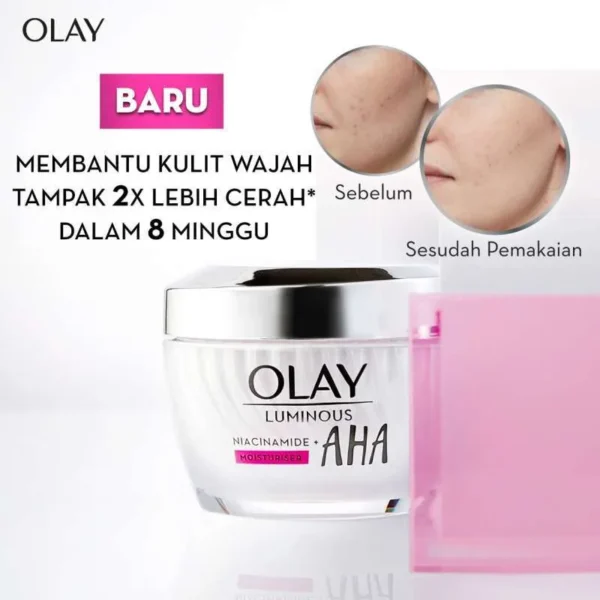 OLAY Luminous Niacinamide+AHA Krim Pelembab Brightening Skin Care 50g - Gambar 3