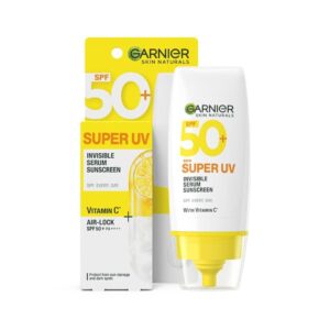 Garnier Super UV Invisible Serum Sunscreen SPF 50+ PA++++ Vitamin C Skin Care - Natural Finish 30Ml